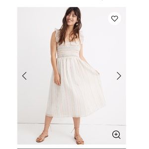 Madewell Ruffle-Strap Smocked Dress Rainbow